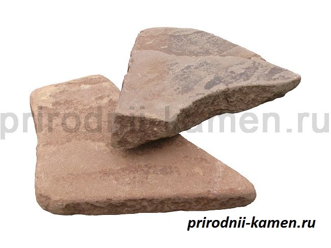 Натуральный природный камень ростовский песчаник галтованный терракотово красный