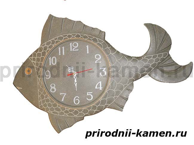Часы рыба из камня песчаник