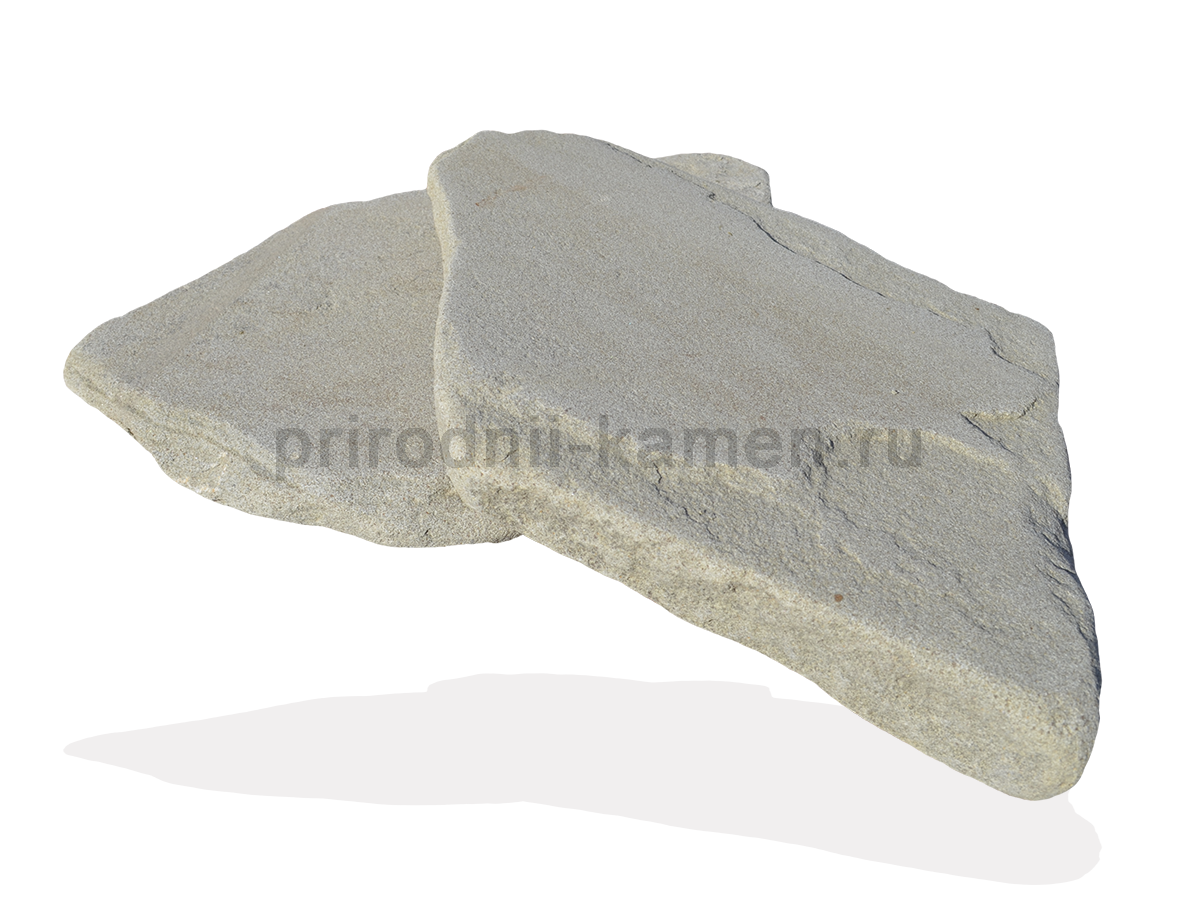 Серо белый галтованный песчаник 4 см